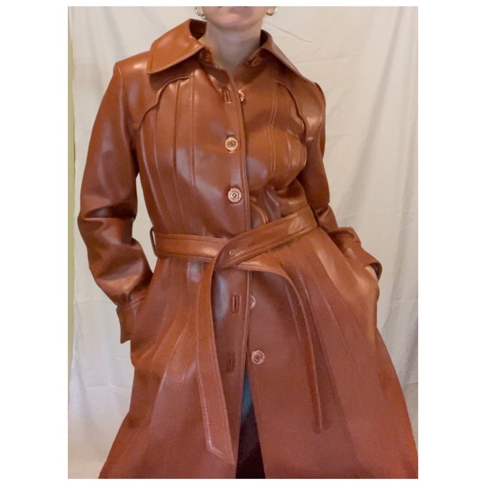 Vintage 70s Leather Trench 🍊